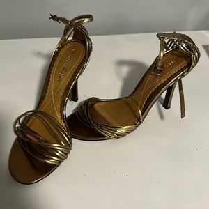 Gold Chinese laundry strappy heels size 5.5